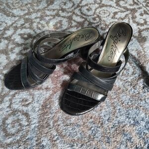 Brighton Brand Black Mule Heels